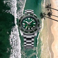 Seiko Prospex 1968 Heritage Diver’s GMT 'Marine Green' 42mm Automatic Watch SPB381 - Michael Jones Jeweller