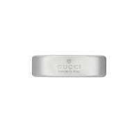 Gucci Interlocking G 6mm Diagonal Silver Ring Size T-U - Michael Jones Jeweller