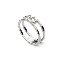 Gucci Interlocking Silver Ring Size S - Michael Jones Jeweller