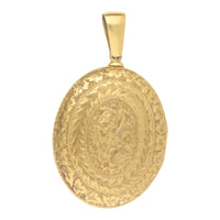 Pre-Owned Oval Engraved Floral Yellow Gold Locket - Michael Jones Jeweller