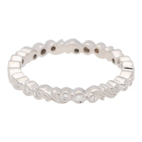 Diamond 18ct White Gold Scroll Design Full Eternity Ring - Michael Jones Jeweller