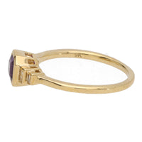 Amethyst and Diamond 9ct Yellow Gold Ring