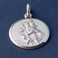 St Christopher 14mm Silver Pendant - Michael Jones Jeweller