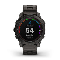 Garmin Fenix 7 Sapphire Solar Carbon Grey Titanium Smartwatch 010-02540-39 - Michael Jones Jeweller