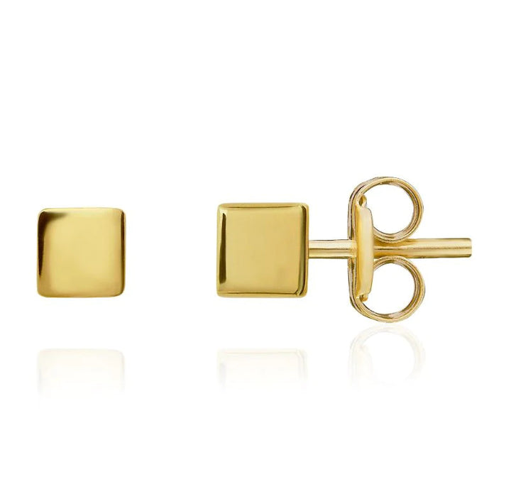 Cube Stud 9ct Yellow Gold Earrings