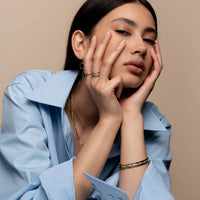 Ti Sento Yellow Gold Plated Octagonal Dark Blue Stone Ring - Michael Jones Jeweller