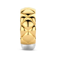 Ti Sento Yellow Gold Plated Clover Patterned Wide Ring - Michael Jones Jeweller