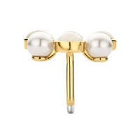 Ti Sento Yellow Gold Plated Synthetic Pearl and Cubic Zirconia Cluster Ring - Michael Jones Jeweller
