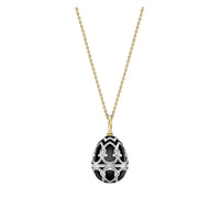 Fabergé Heritage White and Yellow Gold Black Enamel Penguin Surprise Locket - Michael Jones Jeweller