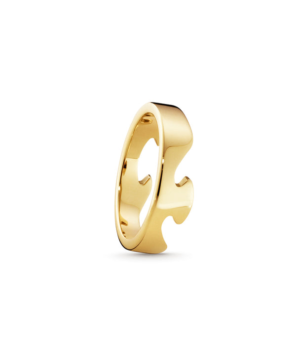 Georg Jensen FUSION 18ct Yellow Gold End Ring Size 56 (O 1/2)
