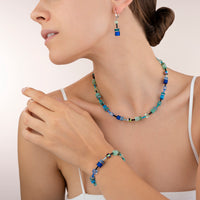 Coeur De Lion GeoCUBE® Blue-Green Earrings