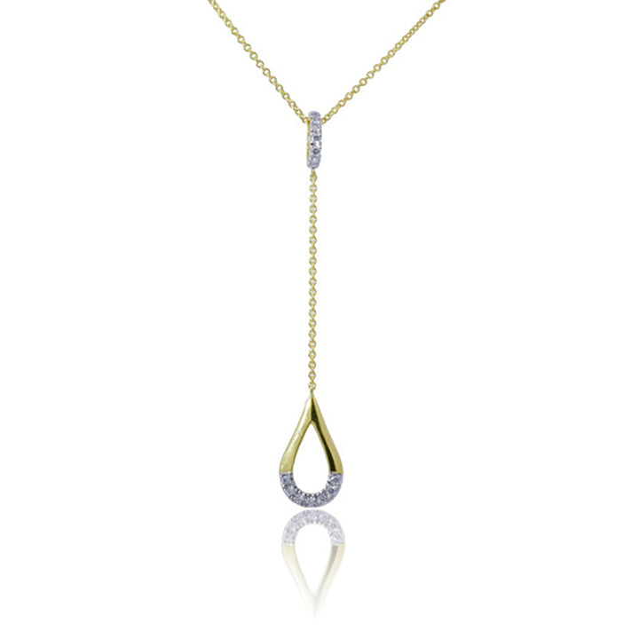 Teardrop Diamond 9ct Yellow Gold Chain Drop Necklace