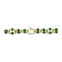 Ti Sento Yellow Gold Plated Malachite Green Bubble Oval Link Necklace - Michael Jones Jeweller