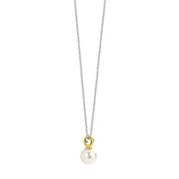 Ti Sento Yellow Gold Plated Synthetic Pearl Drop Necklace - Michael Jones Jeweller