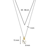 Ti Sento Yellow Gold Plated Synthetic Pearl Drop Necklace - Michael Jones Jeweller