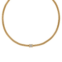 FOPE Flex'it Solo 18ct Yellow and White Gold 0.10ct Diamond Set Necklace 43cm - Michael Jones Jeweller