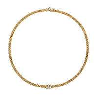 FOPE Flex'it Solo 18ct Yellow and White Gold 0.10ct Diamond Set Necklace 43cm - Michael Jones Jeweller