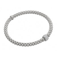 FOPE Flex'it Solo 18ct White Gold 0.29ct Diamond Set Bracelet Medium - Michael Jones Jeweller