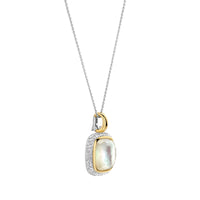 Ti Sento Yellow Gold Plated Mother of Pearl White and Cubic Zirconia Pendant - Michael Jones Jeweller