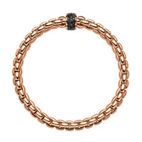 FOPE Flex'it Eka 18ct Rose Gold 0.56ct Black Diamond Set Bracelet Large - Michael Jones Jeweller