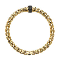 FOPE Eka Tiny 18ct Yellow Gold 0.54ct Black Diamond Set Bracelet Extra Large - Michael Jones Jeweller