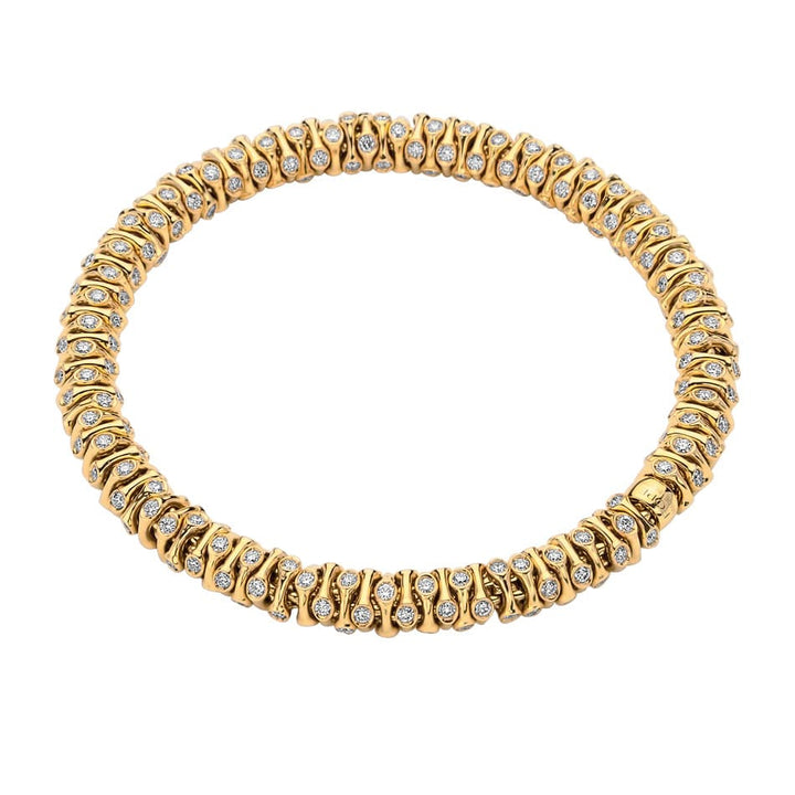 FOPE Flex'it Prima 18ct Yellow Gold 4.21ct Diamond Set Bracelet Medium