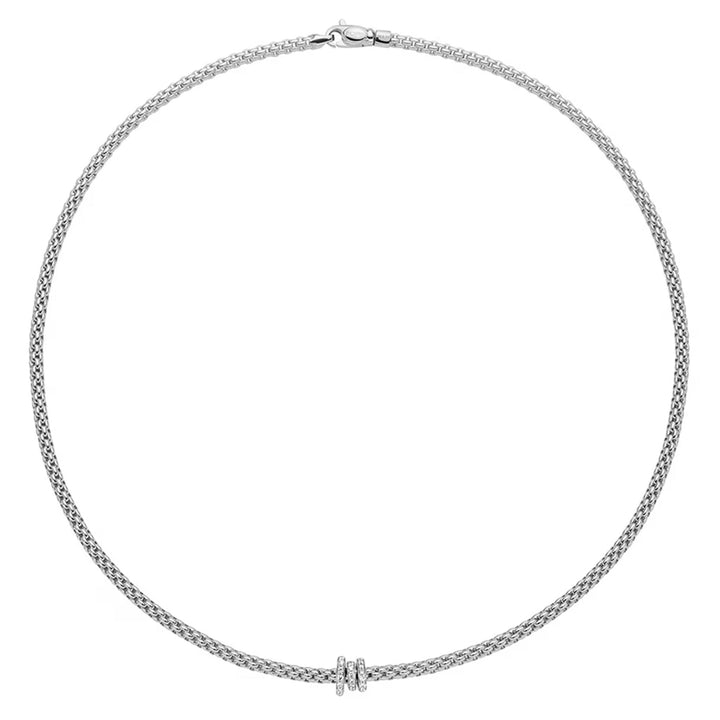 FOPE Flex'it Prima 18ct White Gold 0.31ct Diamond Set Necklace 43cm