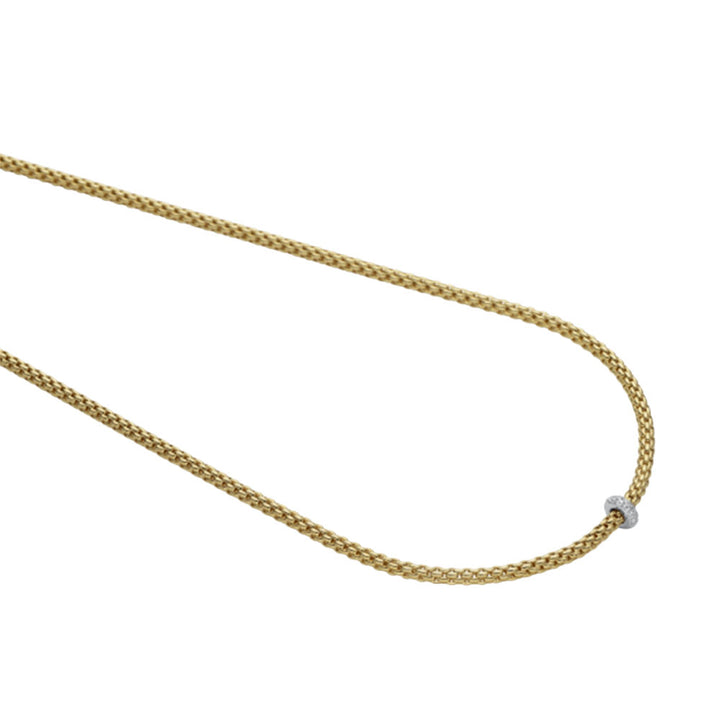 FOPE Flex'it Prima 18ct Yellow and White Gold 0.18ct Diamond Set Necklace 43cm