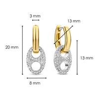 Ti Sento Cubic Zirconia Yellow Gold Plated Coffee Bean Hoop Earrings - Michael Jones Jeweller