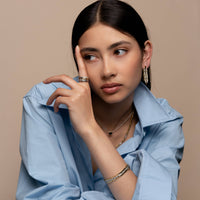 Ti Sento Cubic Zirconia Yellow Gold Plated Brick Link Drop Earrings - Michael Jones Jeweller