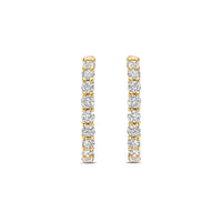 Ti Sento Yellow Gold Plated Cubic Zirconia Medium 18mm Huggy Hoop Earrings - Michael Jones Jeweller