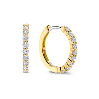 Ti Sento Yellow Gold Plated Cubic Zirconia Medium 18mm Huggy Hoop Earrings - Michael Jones Jeweller