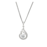 Amore Teardrop Silver Cubic Zirconia Necklace - Michael Jones Jeweller