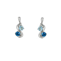 Amore Swoosh Silver Stud Earrings - Michael Jones Jeweller