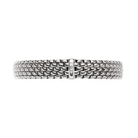 FOPE Flex'it Panorama 18ct White Gold 0.01ct Diamond Set Bracelet Small - Michael Jones Jeweller