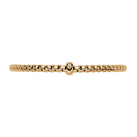 FOPE Flex'it Eka 18ct Yellow Gold 0.01ct Diamond Set Bracelet Medium - Michael Jones Jeweller