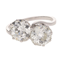 Pre-Owned Diamond 3.87ct Toi et Moi Platinum Ring - Michael Jones Jeweller