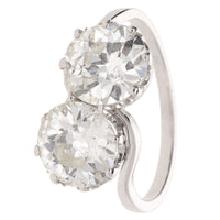 Pre-Owned Diamond 3.87ct Toi et Moi Platinum Ring - Michael Jones Jeweller