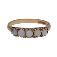Pre-Owned Opal 9ct Yellow Gold Half Eternity Ring