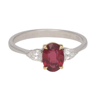 Ruby and Diamond 18ct White and Yellow Gold Ring - Michael Jones Jeweller