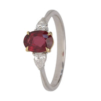 Ruby and Diamond 18ct White and Yellow Gold Ring - Michael Jones Jeweller