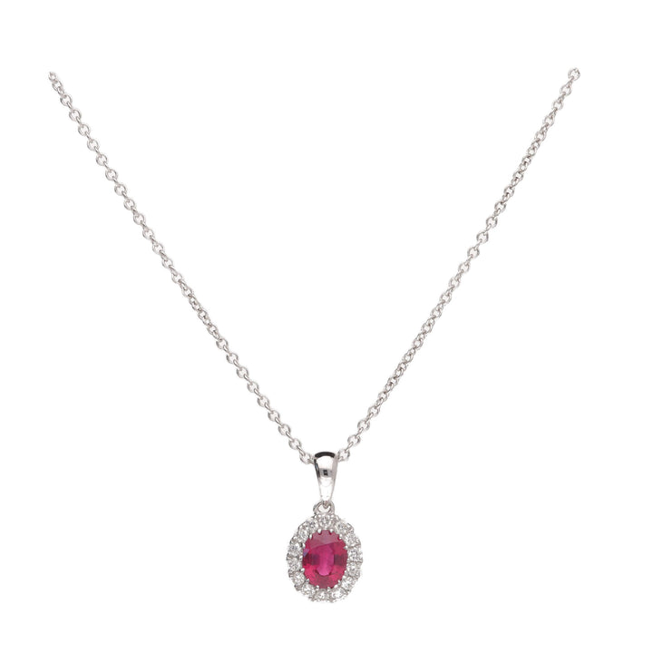 Ruby and Diamond 18ct White Gold Necklace