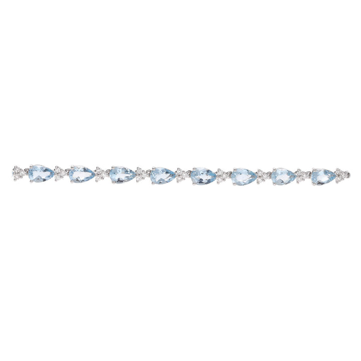 Aquamarine and Diamond 18ct White Gold Bracelet