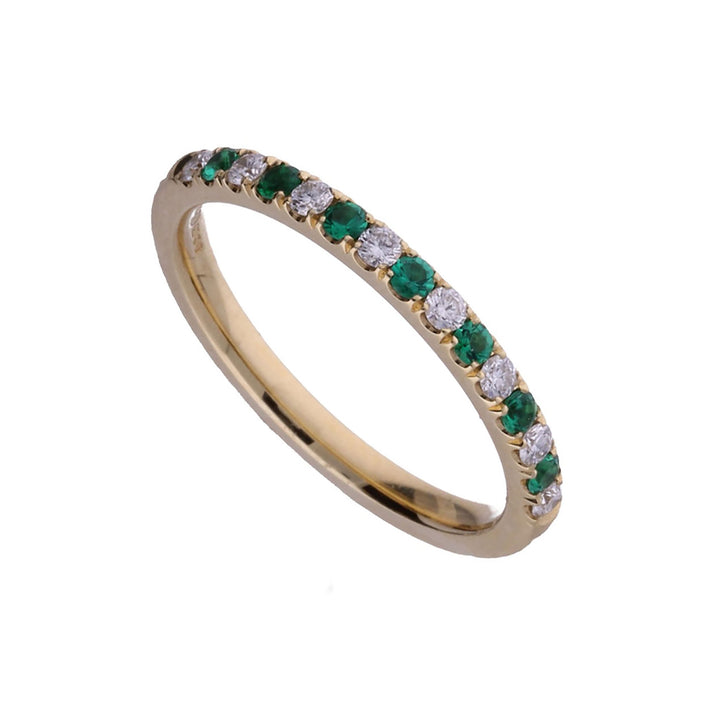 Emerald and Diamond 18ct Yellow Gold Ring