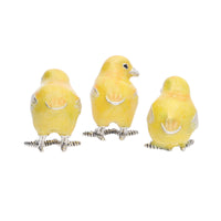 Saturno Silver Enamel Chicks Set of Three ST307-P - Michael Jones Jeweller