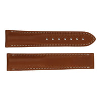 Omega Watch Strap. Brown Calf Leather with White Stitching 20mm.