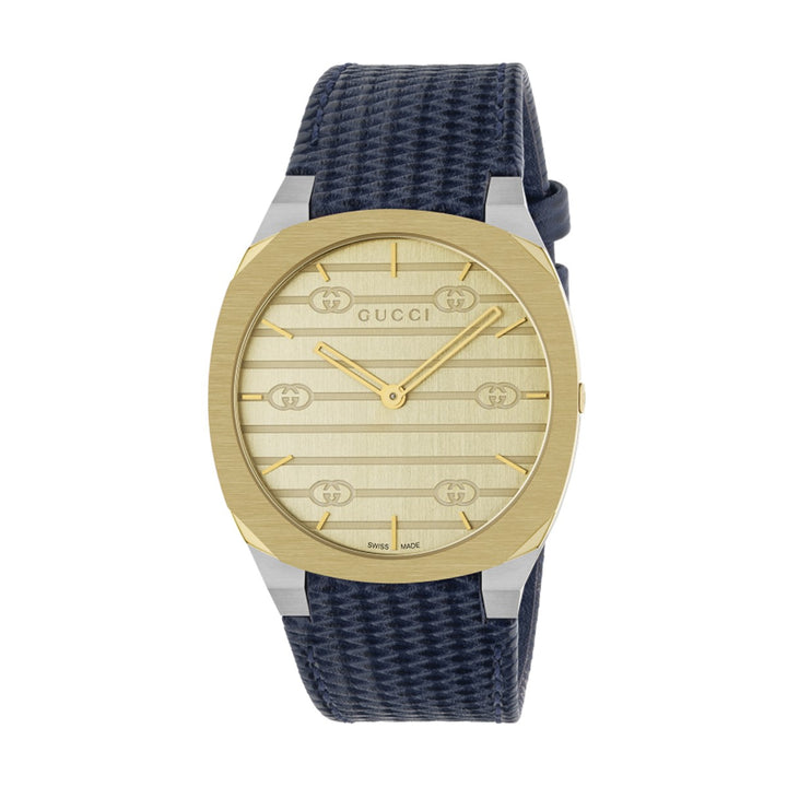Gucci Gucci 25H Yellow Gold Plated Quartz Watch YA163418