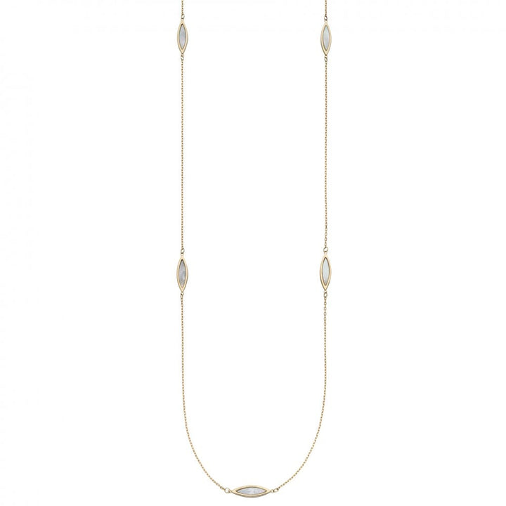 Mother of Pearl 9ct Yellow Gold Station Necklace