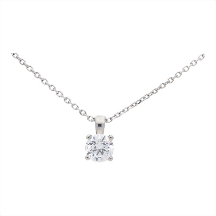Diamond 0.61ct Four-Claw Platinum Pendant