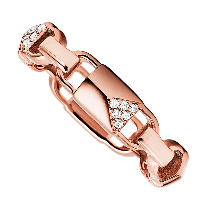 Michael Kors Women's Mercer Link 14K Rose Gold-Plated Sterling Silver Padlock Ring